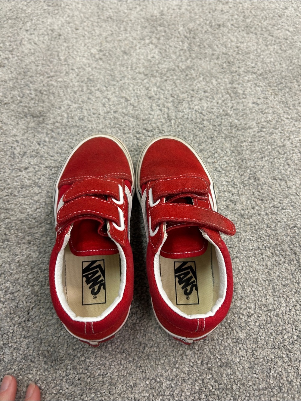 Vans Kids Red Velcro Skate Sneakers